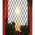 Декоративный фонарь со свечкой, красный корпус, размер 13.5х13.5х30,5 см, цвет ТЕПЛЫЙ БЕЛЫЙ