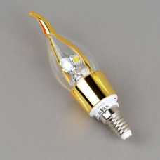 E14-5W-3000K-Q100A Лампа LED (Свеча на ветру золото)